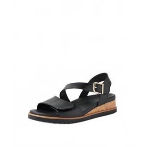NEW ZIERA women's vamsy w sandals in black-black sole leather